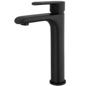 Grifo de lavabo alto serie "Viseu" negro